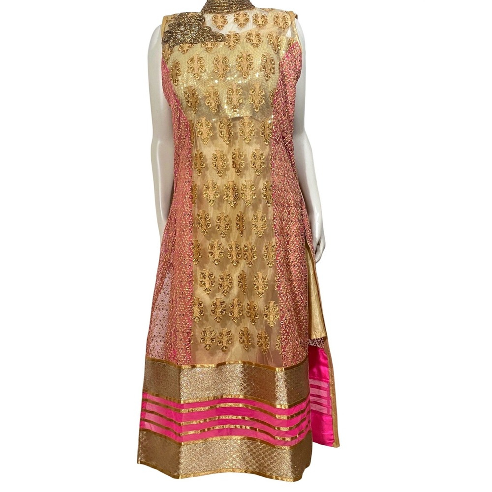 Beautiful Embroidered Sequin Anarkali Kurti Top Tunic Dress Beaded Med? READ